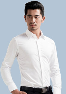 免烫纯色白衬衫 男长袖商务修身款韩版职业正装衬衫